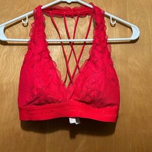 Pink by VS Red Halter Top Bralette